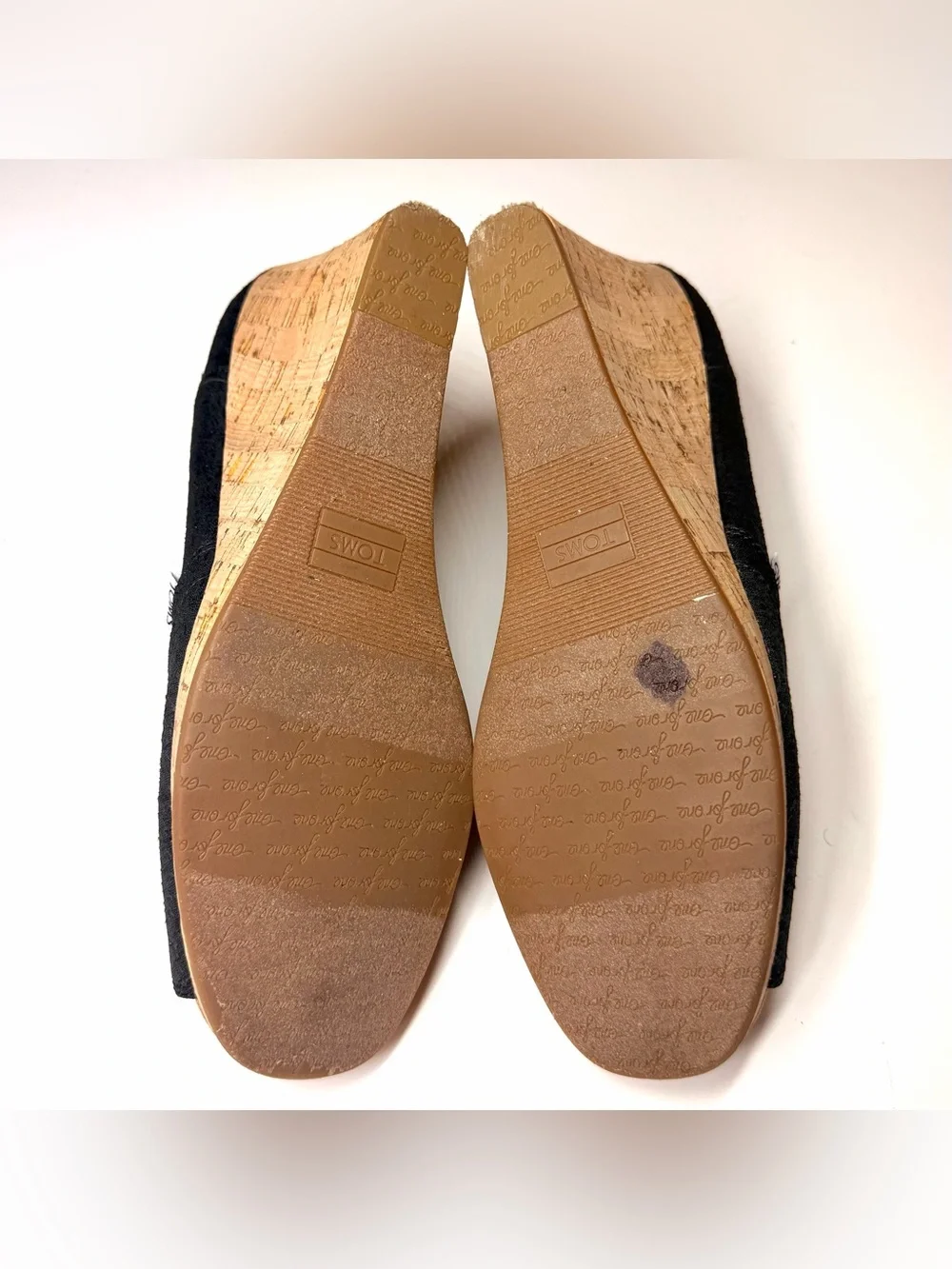 TOMS Women's Classic Espadrille Wedge Open Toe BLACK Sandals Size - 12